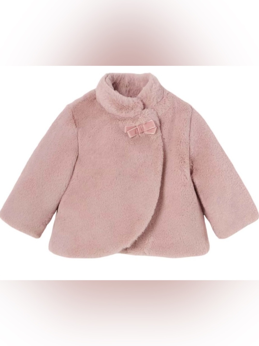 Bow Faux Fur Coat, Pink (Size: 18M) NWT